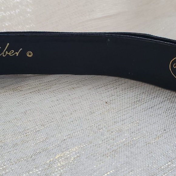 Saks Fifth JUDITH LEIBER BLUE Leather Adjustable Belt LION BUCKLE. main image 5